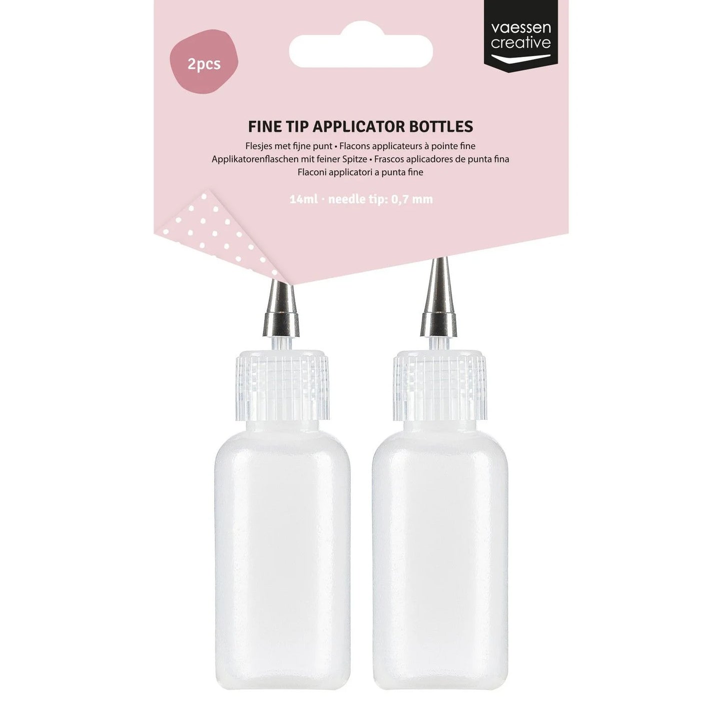 Vaessen Creative • Narrow tip application bottles 0.7mm 14ml 2 pieces