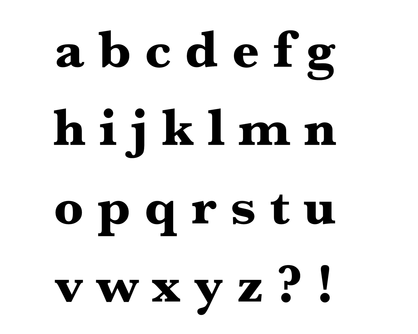 Alphabet Libre Baskerville size 10 | lower case | Polymer Clay | Stamps