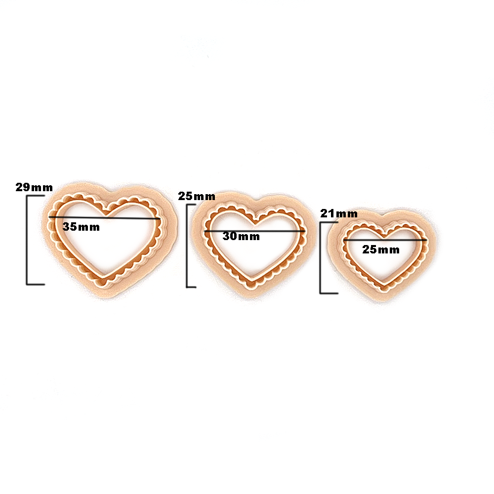 Heart with Lace | Polymer clay cutter