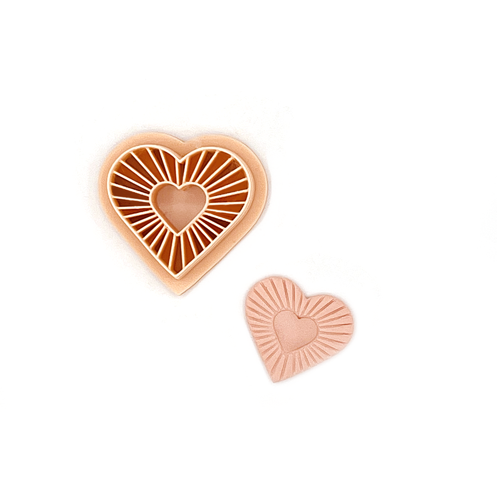 Starburst Heart Closed | Polymer clay cutter