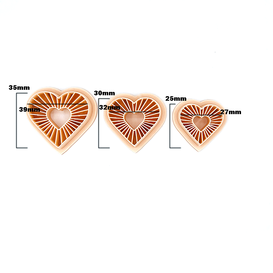 Starburst Heart Open | Polymer clay cutter