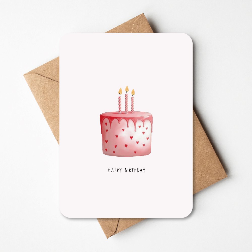 Birthday - cake hearts | Greeting card