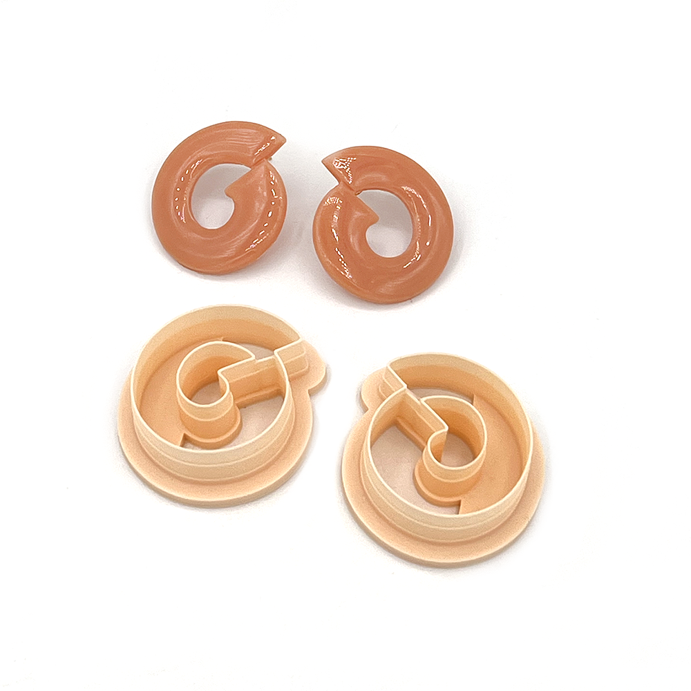 Swirls 2 cutters mirrored | Polymer clay cutter