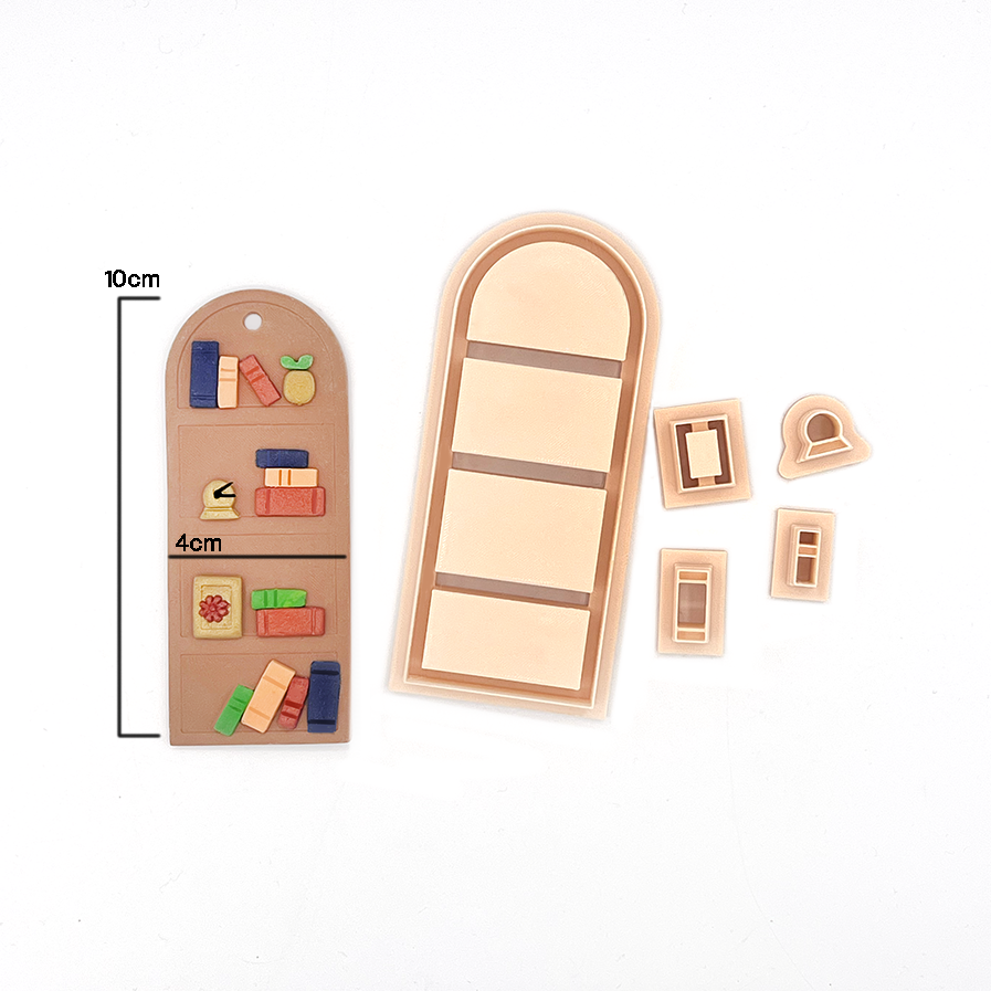 Bookmark Bookcase | Polymer clay cutter