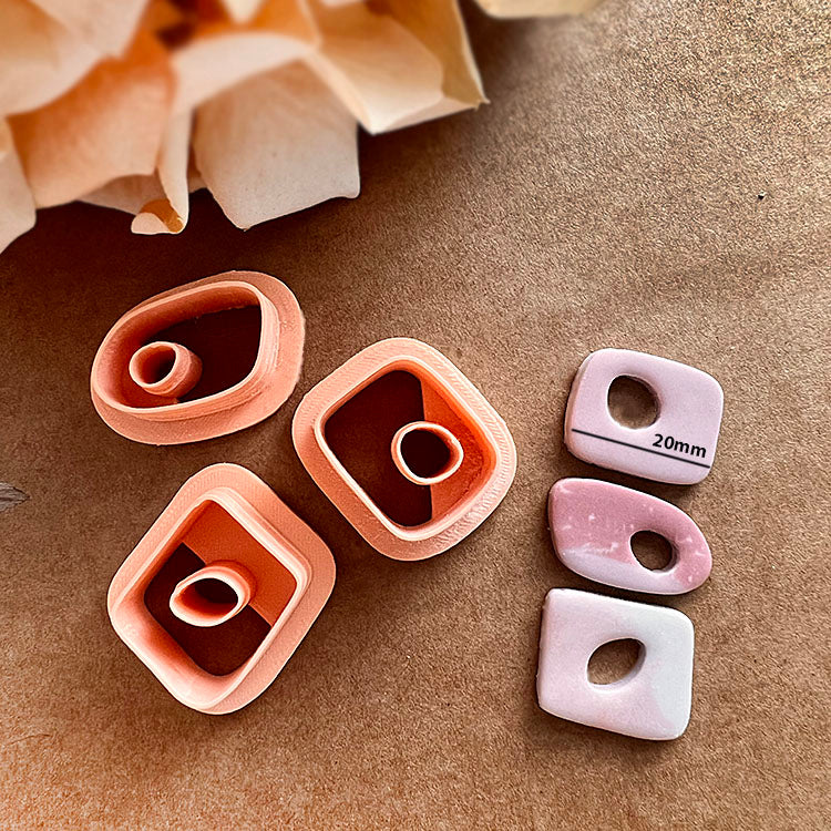 Organic set Square Round | Polymer Clay Cutter | Polymer clay cutter