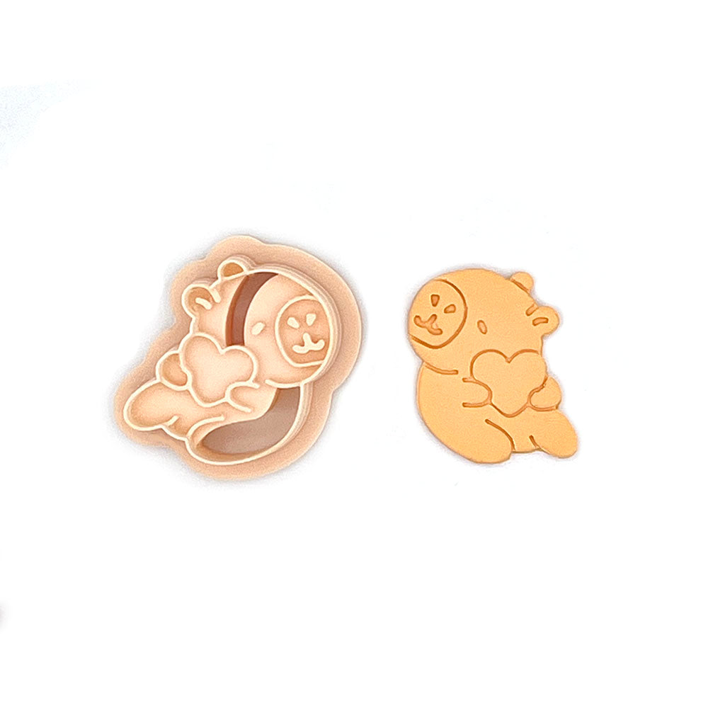 Capybara with heart | Polymer clay cutter