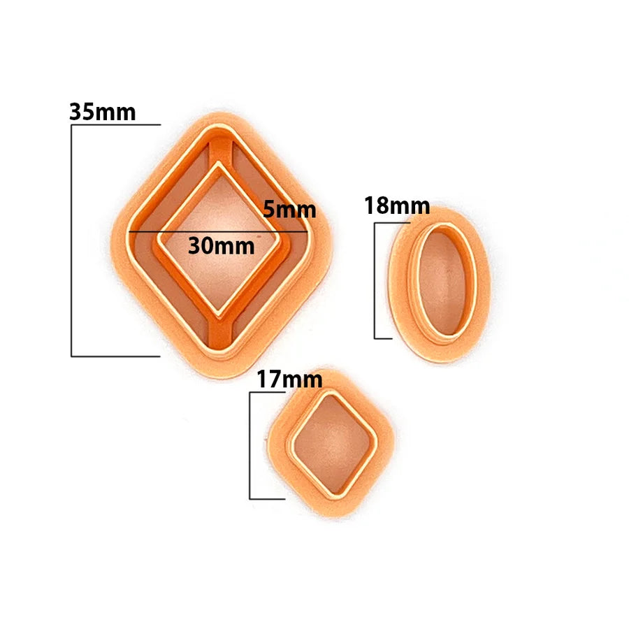 Diamond Slim Set (3 Cutters) | Polymer Clay Cutter | Polymer Clay Cutter