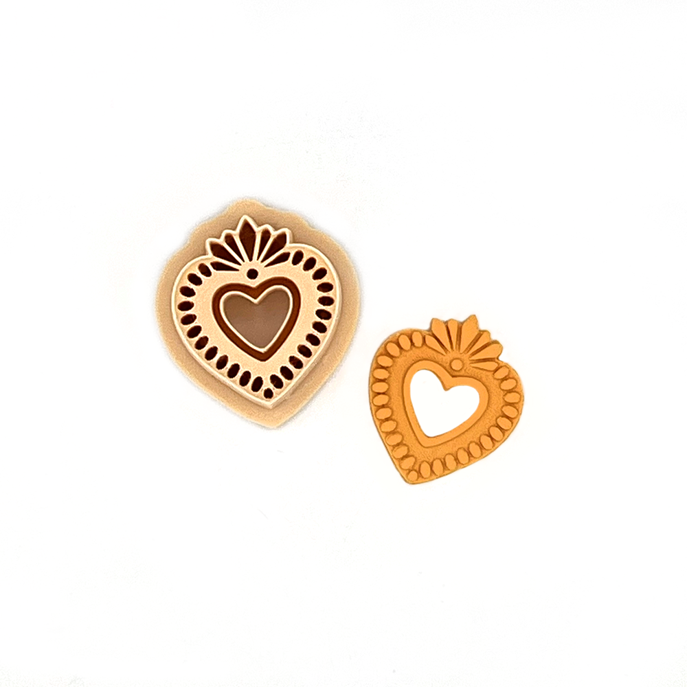 Embroidery Heart | Polymer clay cutter
