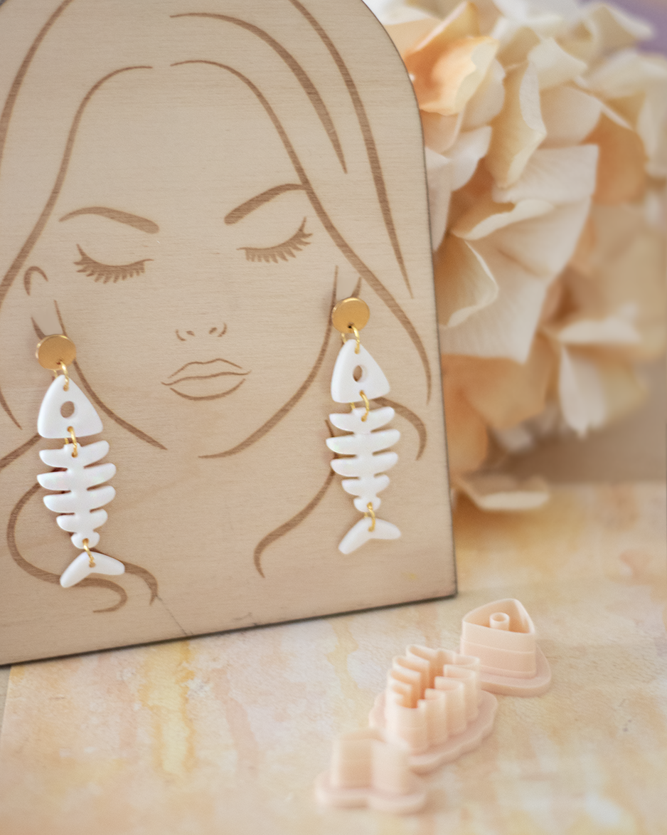 Fishbone pendant cutters | Polymer clay cutter