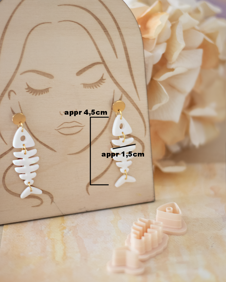 Fishbone pendant cutters | Polymer clay cutter