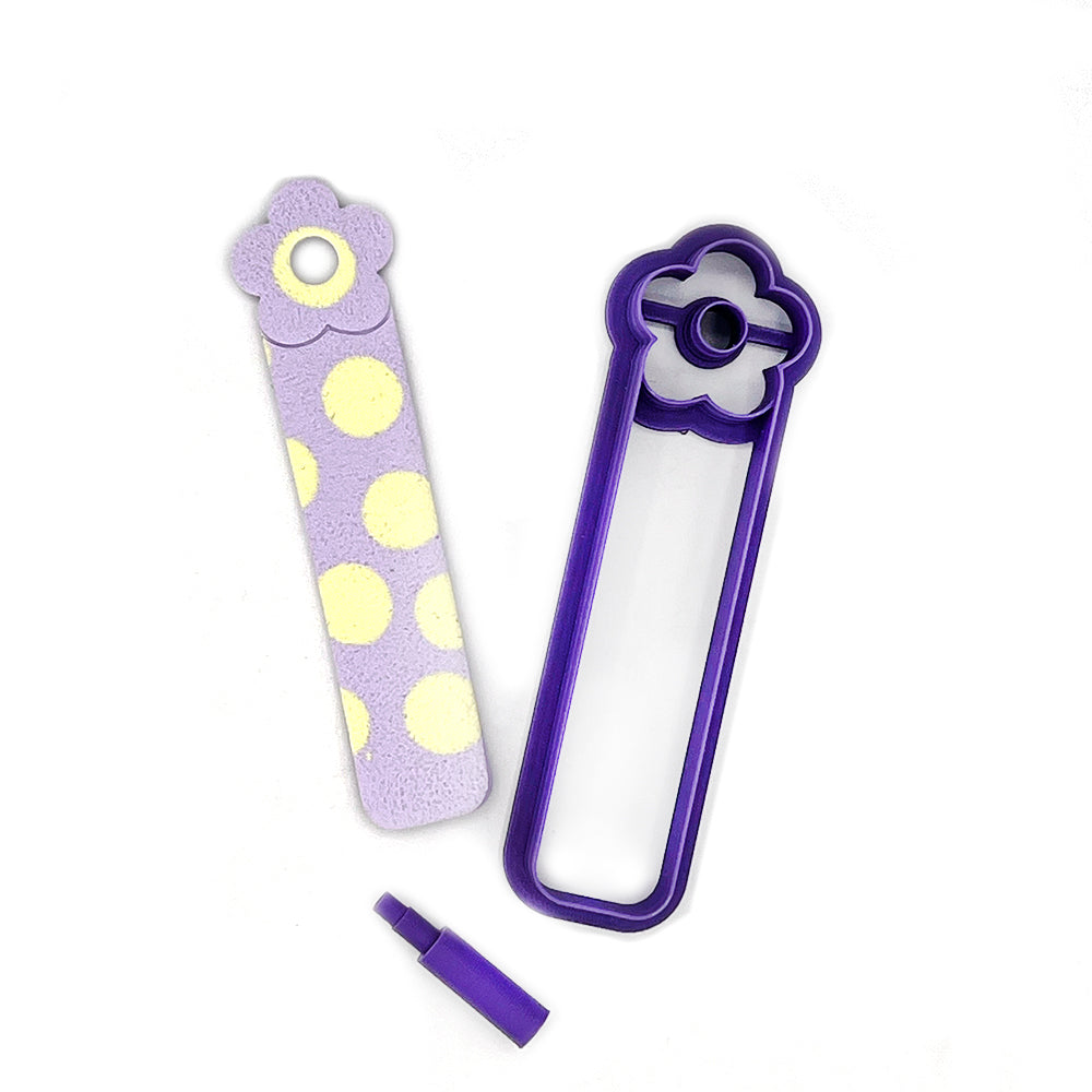 Bookmark Flower with free hole punch (2cmx10cm) | Polymer Clay Cutter | Polymer clay cutter