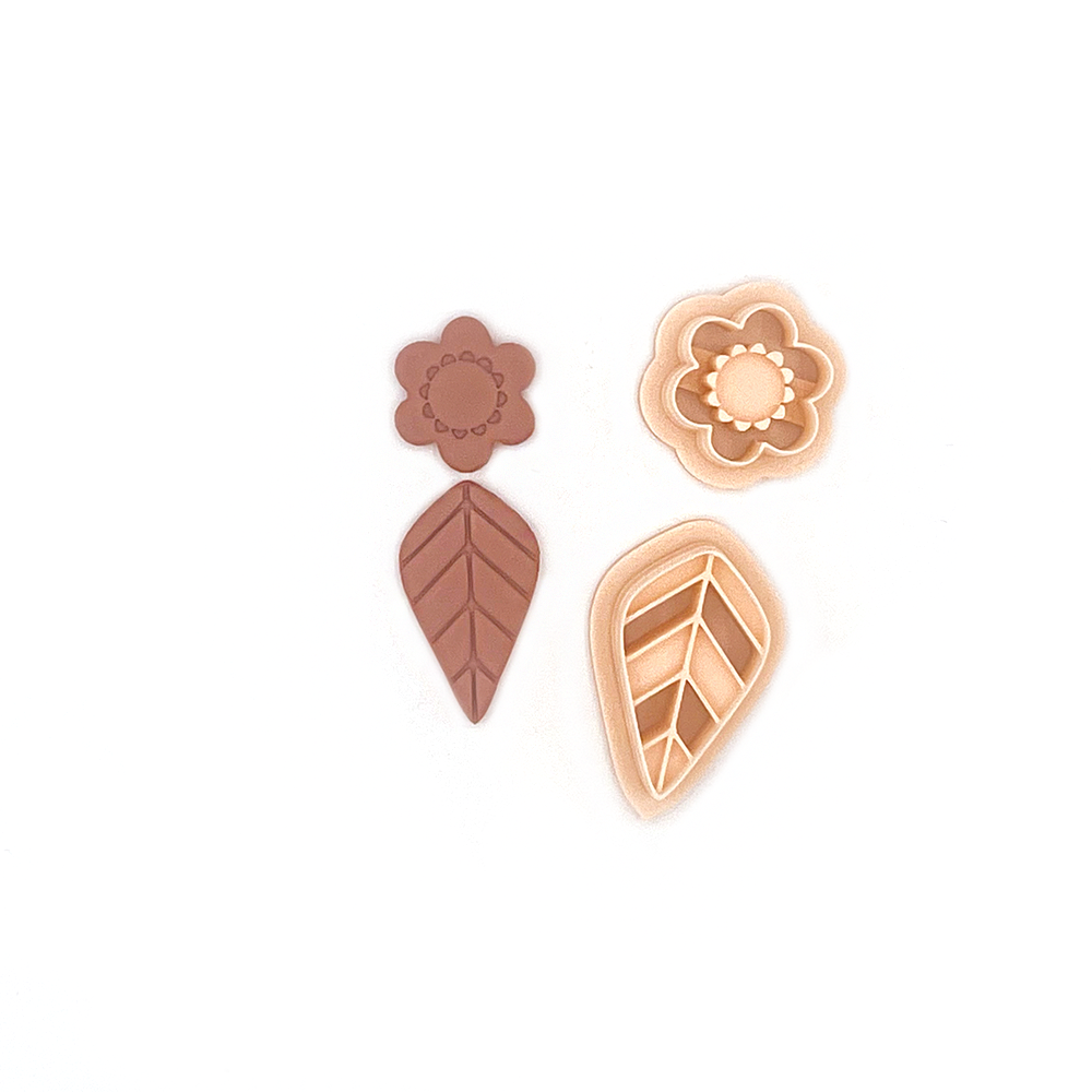 Flower with Leaf Pendant | Polymer clay cutter