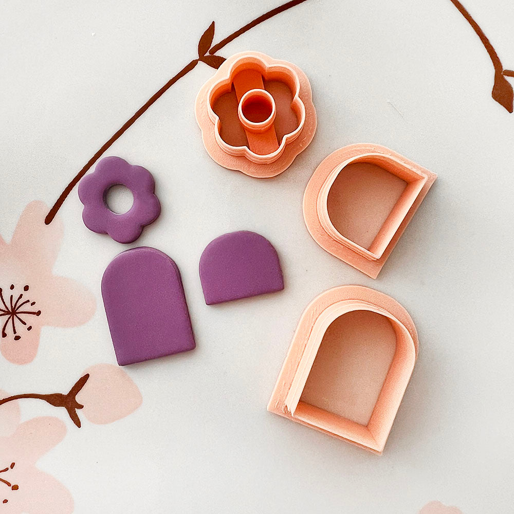 Flower Hanger Set (3 cutters) | Polymer Clay Cutter | Polymer clay cutter