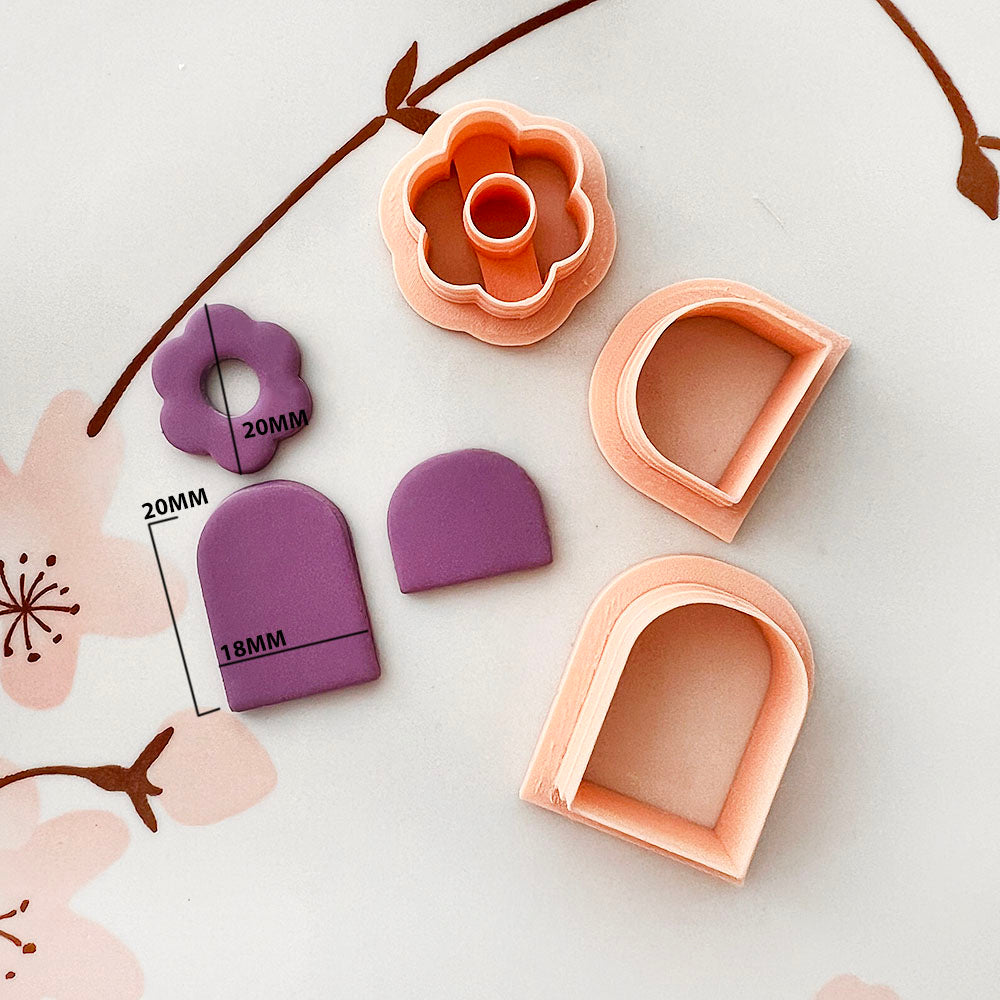 Flower Hanger Set (3 cutters) | Polymer Clay Cutter | Polymer clay cutter
