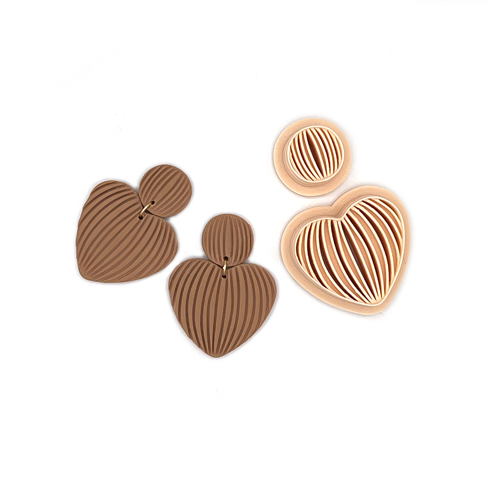Lined Full Heart | Polymer clay cutter