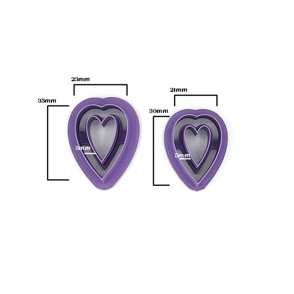 Heart Cee Slim | Polymer Clay Cutter | Polymer clay cutter 