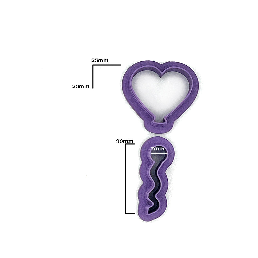 Balloon Heart with String | Polymer Clay Cutter | Polymer clay cutter