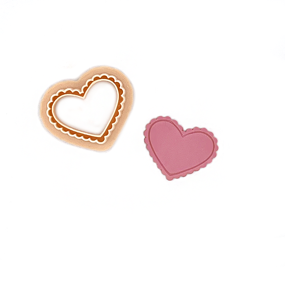 Heart with Lace | Polymer clay cutter
