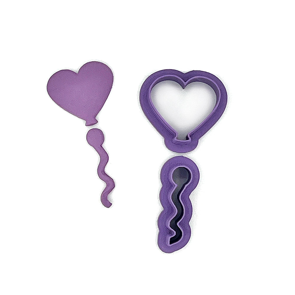 Balloon Heart with String | Polymer Clay Cutter | Polymer clay cutter