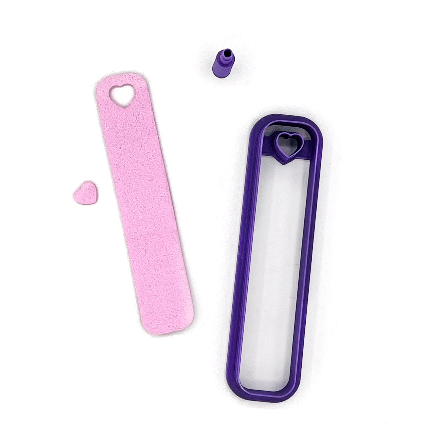 Bookmark Heart inside with free hole punch (2cmx10cm) | Polymer Clay Cutter | Polymer clay cutter