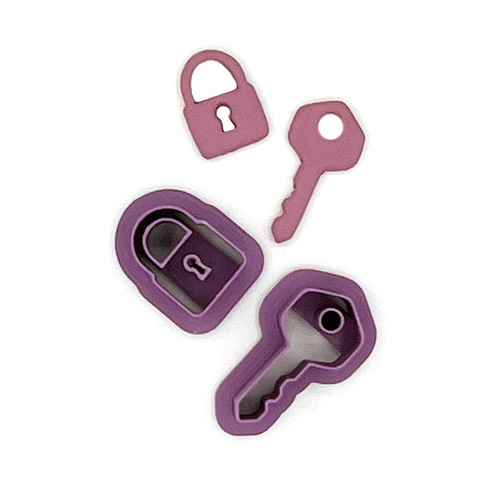 Key & Lock (2 cutters) | Polymer Clay Cutter | Polymer clay cutter