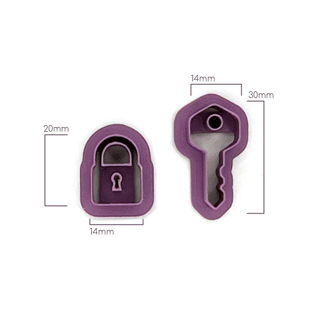 Key & Lock (2 cutters) | Polymer Clay Cutter | Polymer clay cutter