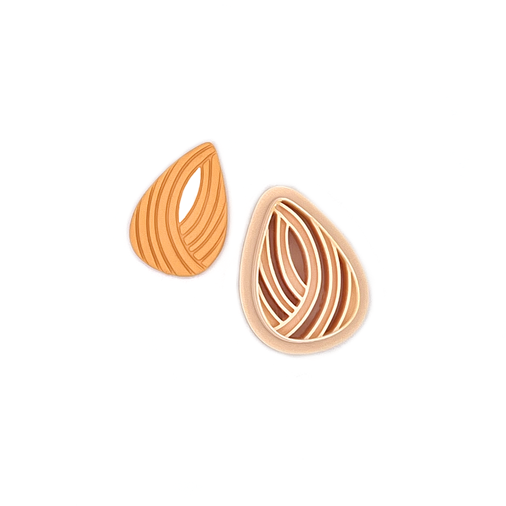 Drop with Lines | Polymer clay cutter