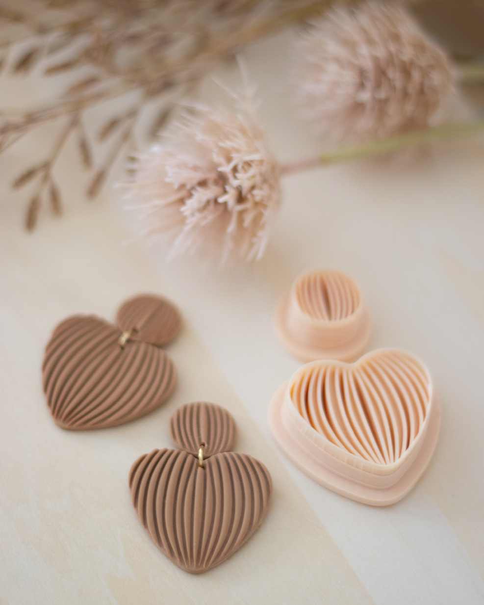 Lined Full Heart | Polymer clay cutter