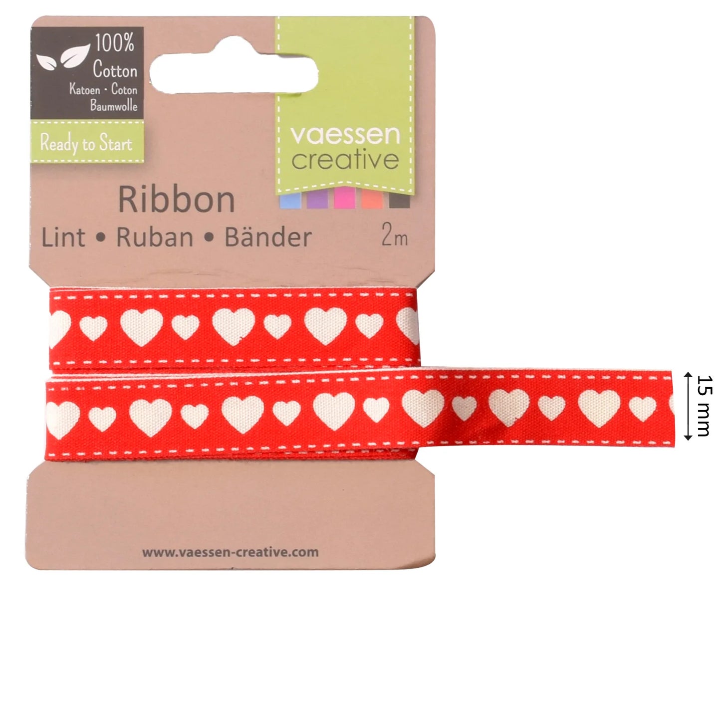 Vaessen Creative • Ribbon 2mx15mm Heart 