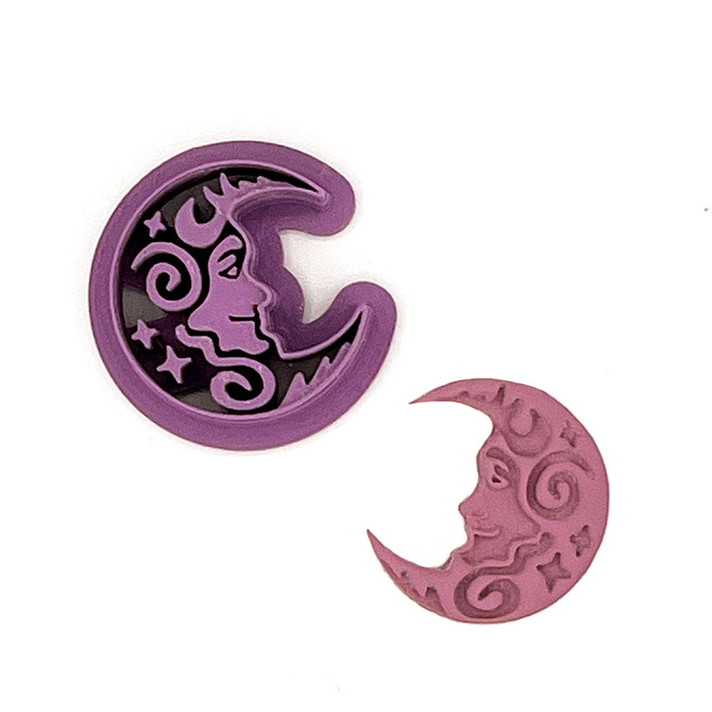 Boho Moon with Face | Polymer Clay Cutter | Polymer clay cutter