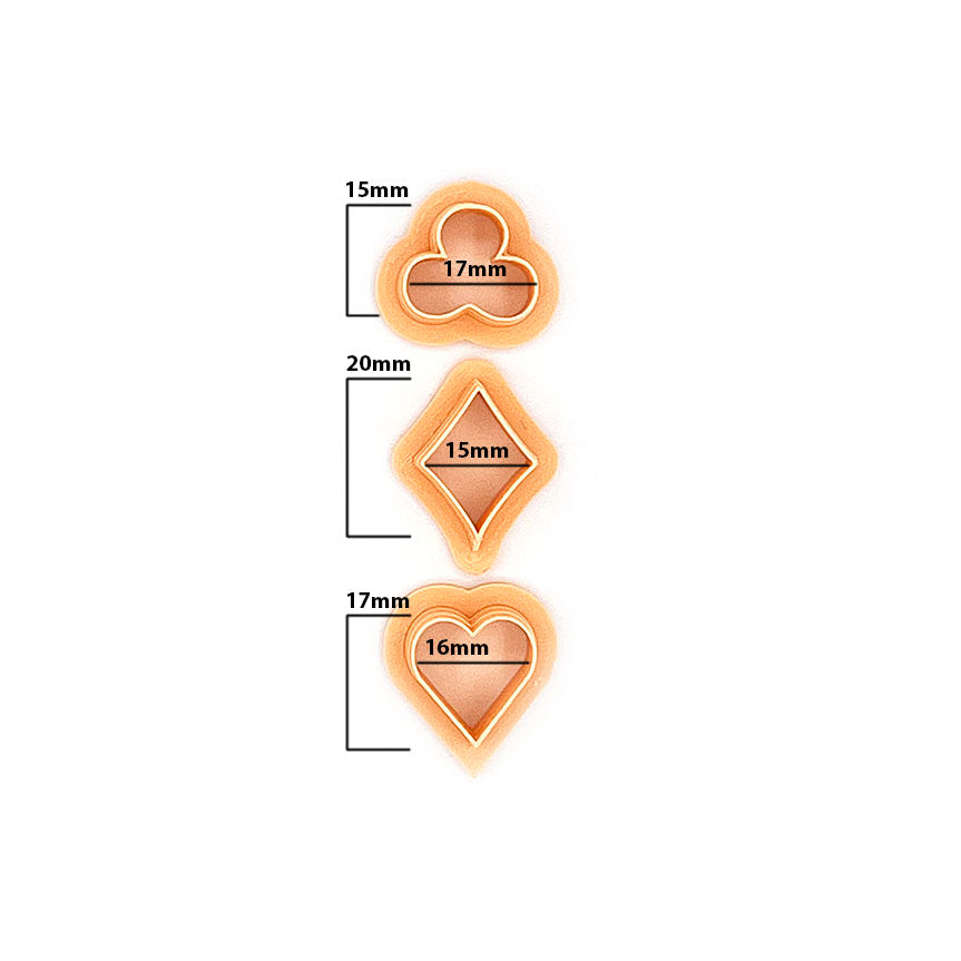 Play Your Cards (set of 3) | Polymer Clay Cutter | Polymer clay cutter