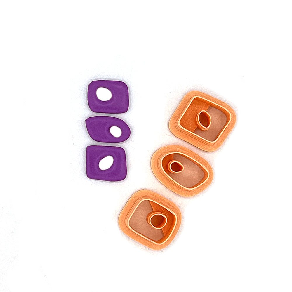 Organic set Square Round | Polymer Clay Cutter | Polymer clay cutter