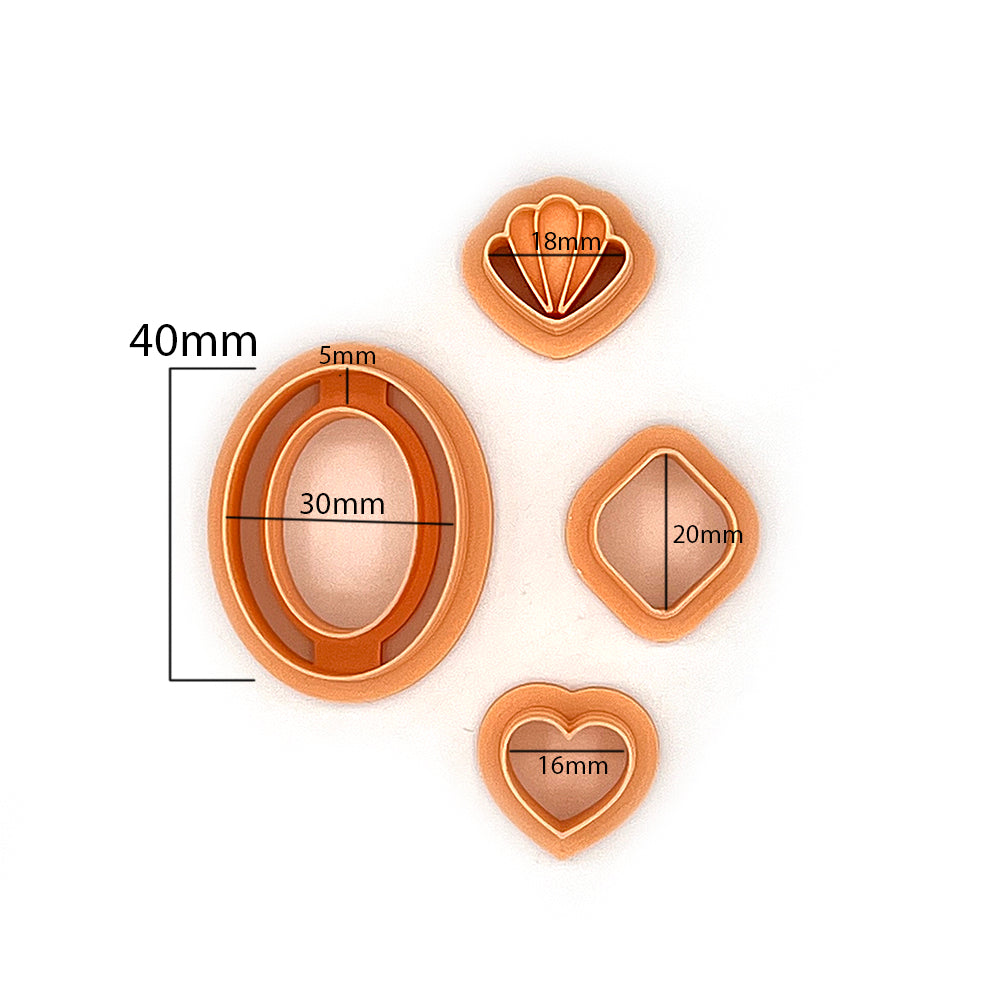 Open Oval set (4 cutters) | Polymer Clay Cutter | Polymer clay cutter