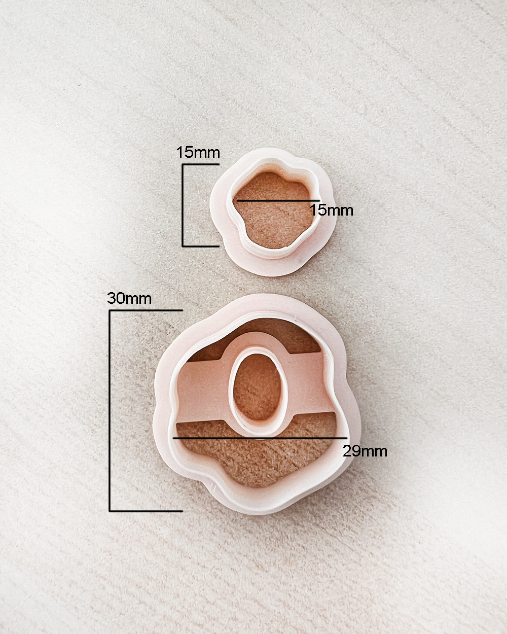 Organic Petal Flow Mirrored (4 cutters) | Polymer clay cutter