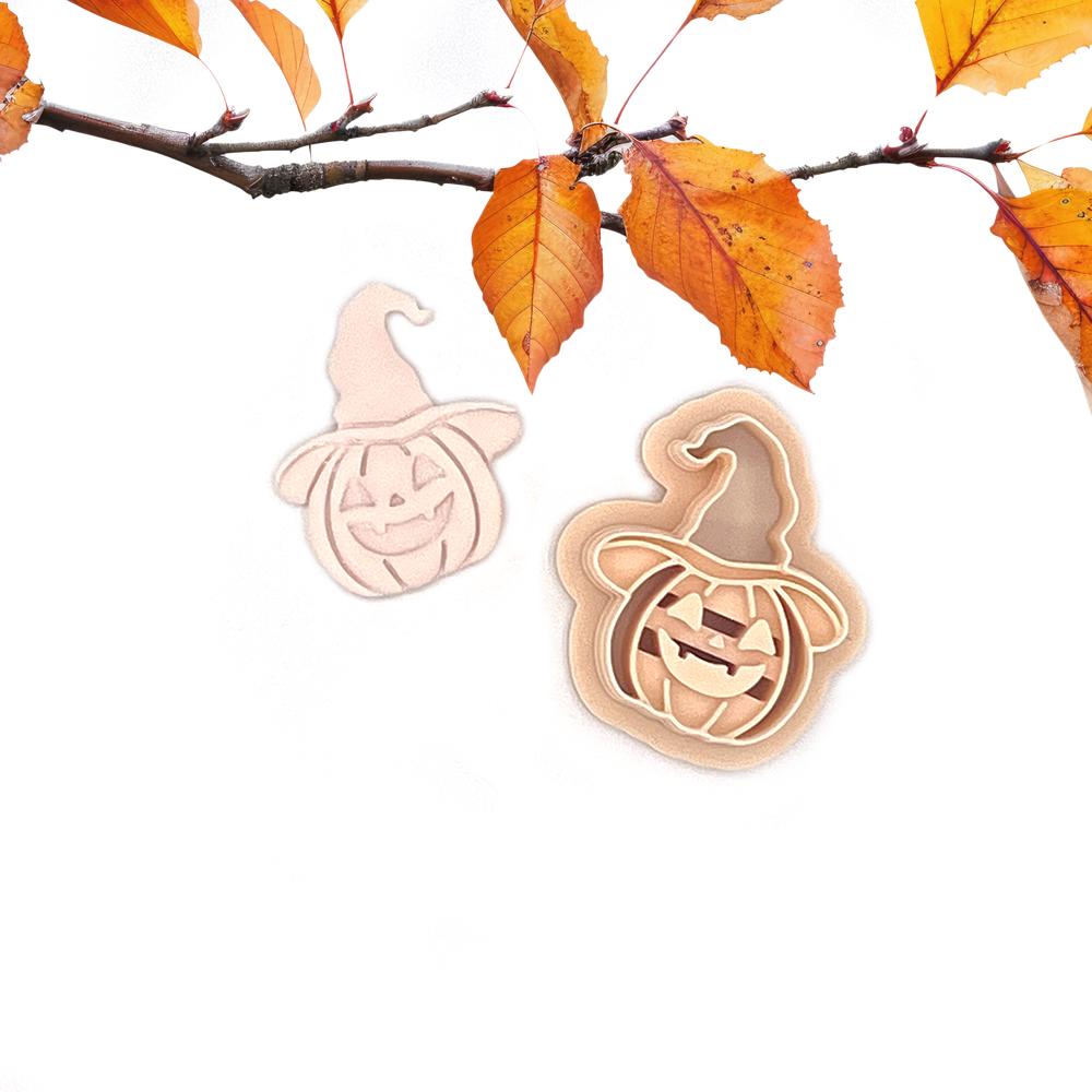 Pumpkin with Hat | Polymer Clay Cutter | Polymer Clay Cutter | Halloween