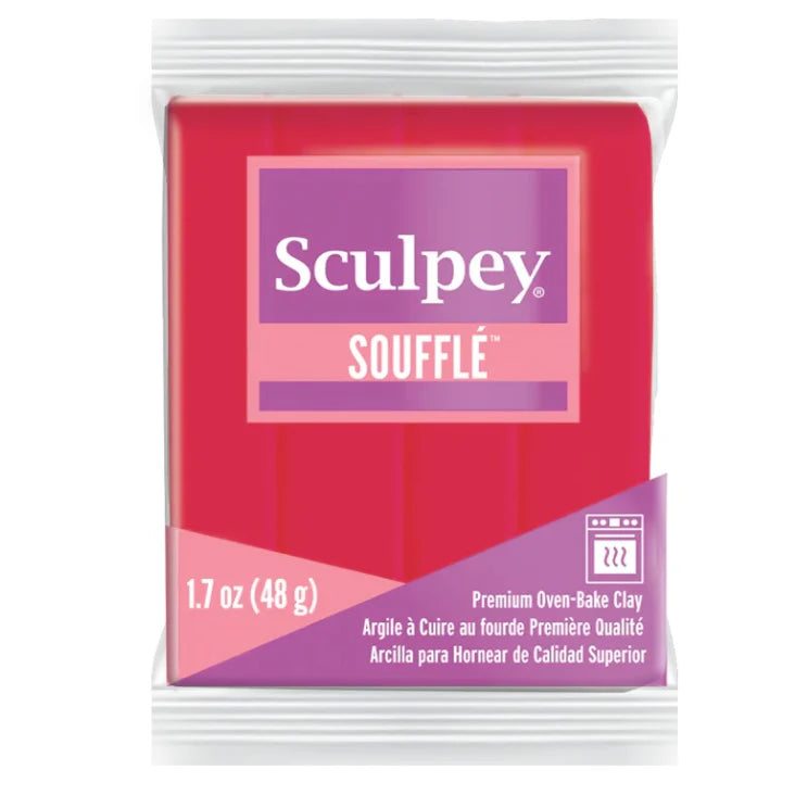 Sculpey Soufflé | Raspberry 6004 | 48 grams | Polymer Clay | Polymer Clay