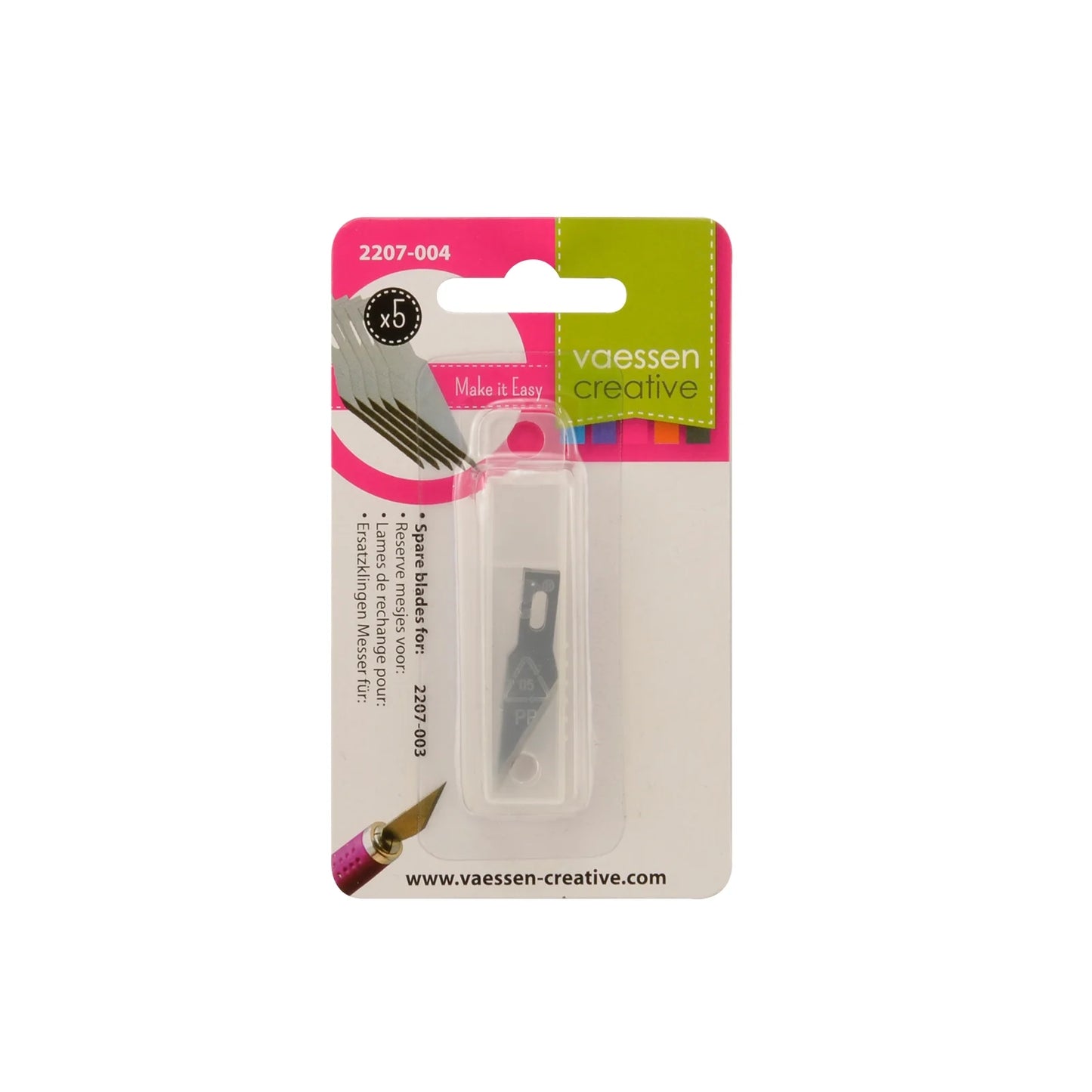 Soft grip hobby knife spare blades | 5 pieces | Vaessen Creative 