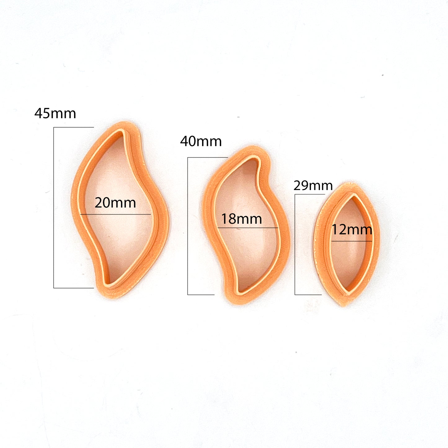 Three Leaf Retro Pendant (3 or 5 cutters) | Polymer Clay Cutter | Polymer clay cutter