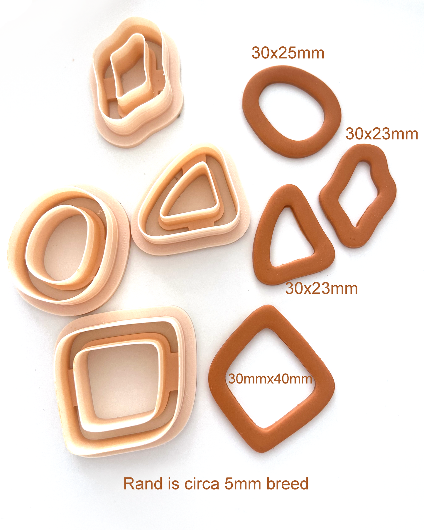 Midi Organic Slim Set | Polymer clay cutters