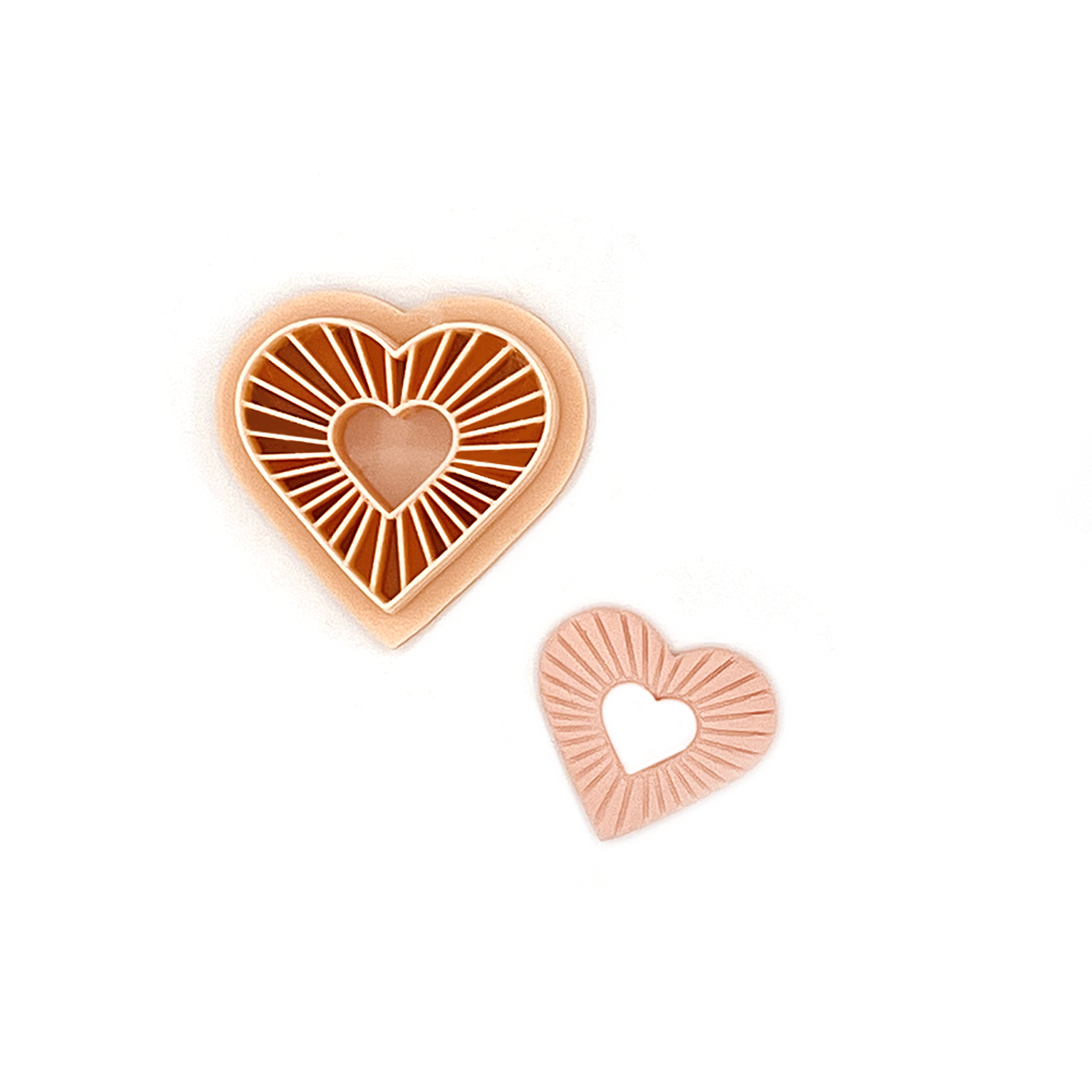 Starburst Heart Open | Polymer clay cutter