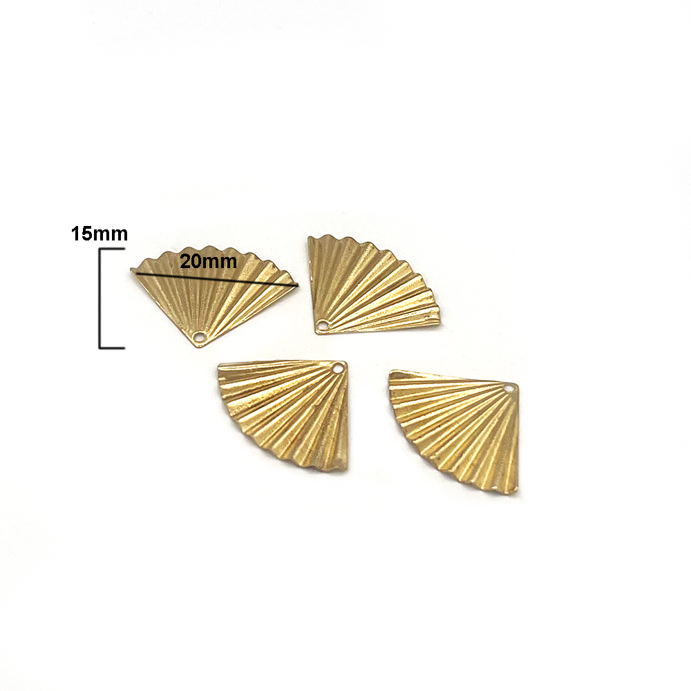 Fan | Fan | (4 pieces) Brass | Jewelery Findings