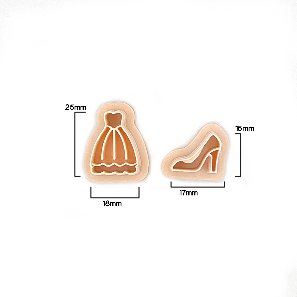 Wedding Dress and Shoes | Polymer Clay Cutter