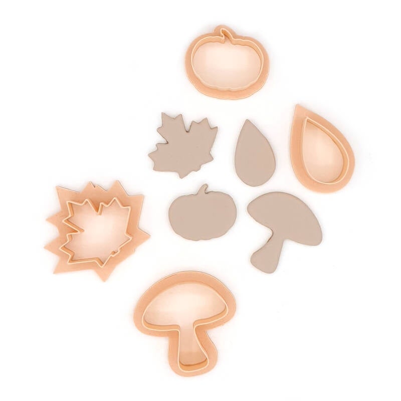 Autumn set Minis (maple leaf, pumpkin, rain drop, mushroom)