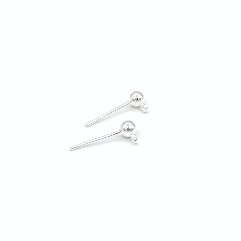4 pieces Sterling Silver earring with 3mm ball